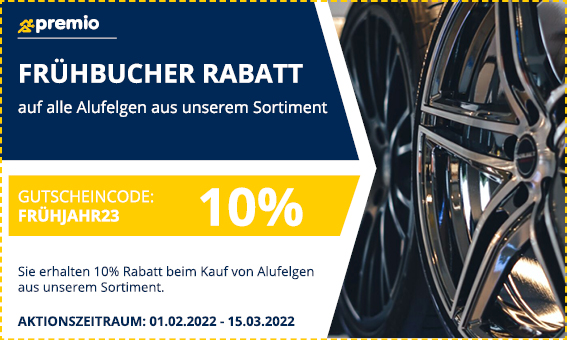 Frühbucher Rabatt Alufelgen